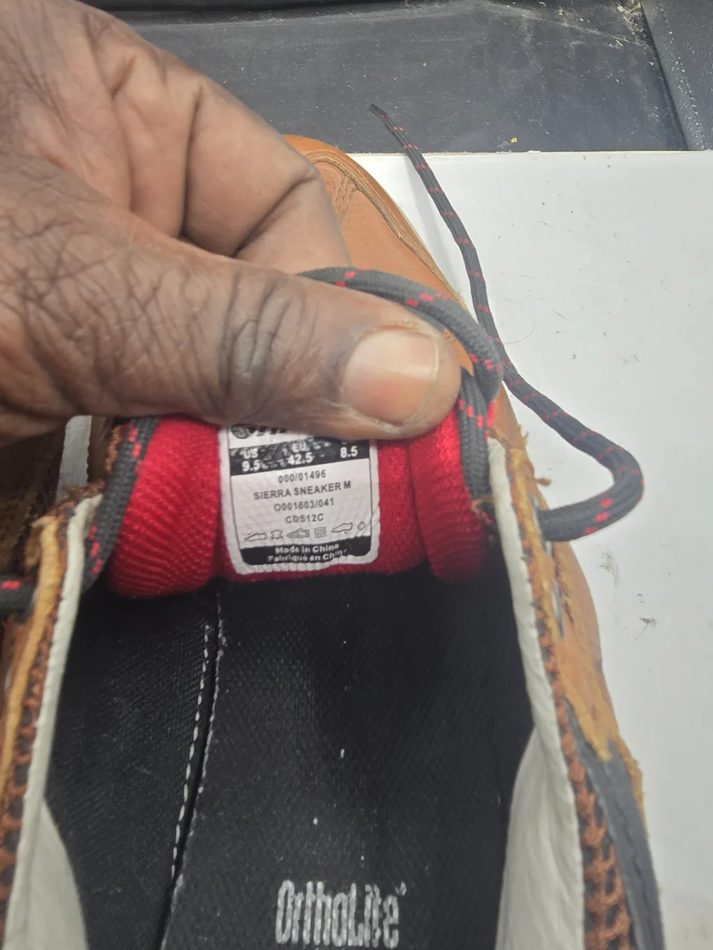 Hi-Tec‎ Brown Leather Lace-Up Derby with Black & Red Accents